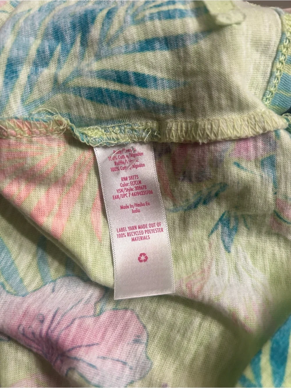 Justice Lime Green Tropical Ruffle At Neckline Top